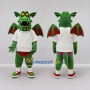 Custom Green and White Winged Dragon in Sportswear Mascot Costume Adult Full Body Suit for Sports Events