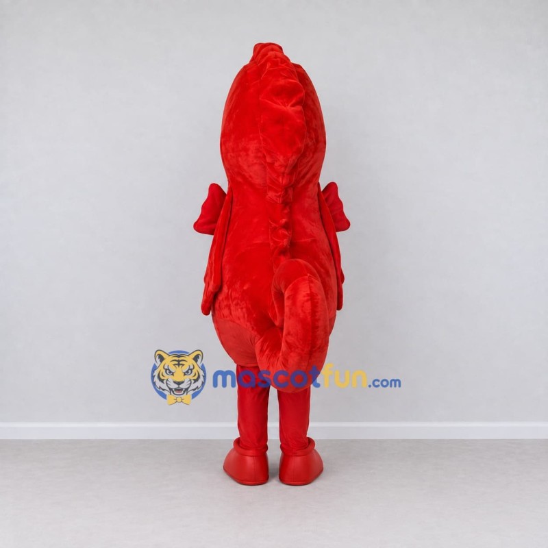 Custom Red Seahorse Character Mascot Costume Adult Full Body Suit for Ocean Events Custom Red Seahorse Character Mascot Costume Adult Full Body Suit for Ocean Events