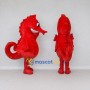 Custom Red Seahorse Character Mascot Costume Adult Full Body Suit for Ocean Events