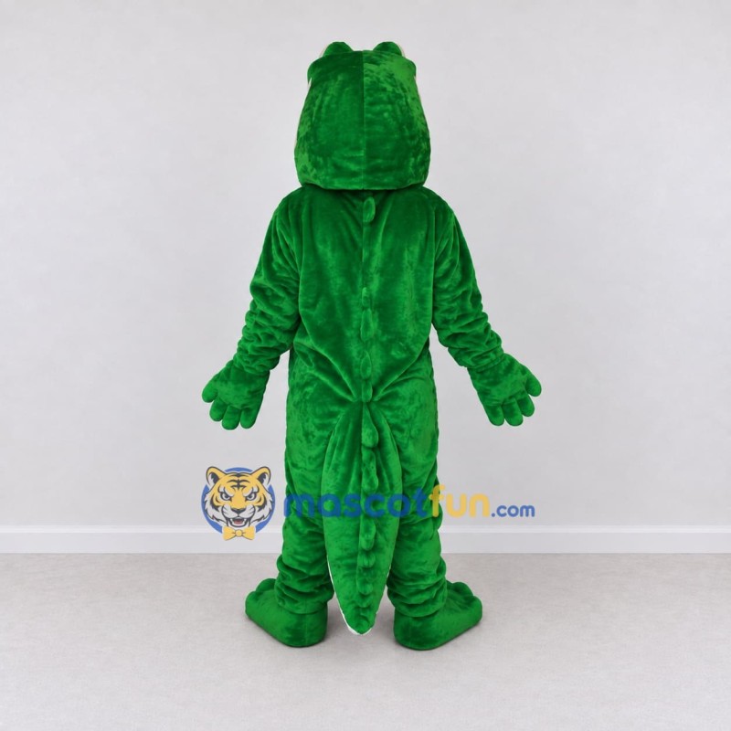 Custom Green and White Crocodile Character Mascot Costume Adult Full Body Suit for Wildlife Events Custom Green and White Crocodile Character Mascot Costume Adult Full Body Suit for Wildlife Events