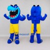 Custom Blue and Yellow Muscular Shark Character Mascot Costume Adult Full Body Suit for Sports Events Custom Blue and Yellow Muscular Shark Character Mascot Costume Adult Full Body Suit for Sports Events
