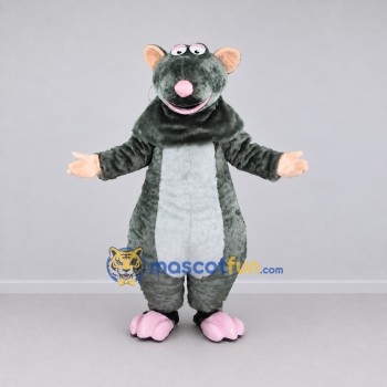 Custom Gray and White Rat Character Mascot Costume Adult Full Body Suit for School Events Custom Gray and White Rat Character Mascot Costume Adult Full Body Suit for School Events