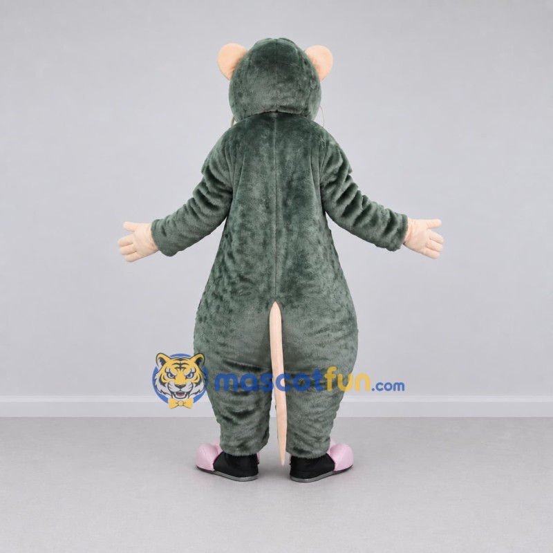 Custom Gray and White Rat Character Mascot Costume Adult Full Body Suit for School Events Custom Gray and White Rat Character Mascot Costume Adult Full Body Suit for School Events