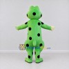Custom Green and Black Spotted Frog Character Mascot Costume Adult Full Body Suit for School Events Custom Green and Black Spotted Frog Character Mascot Costume Adult Full Body Suit for School Events