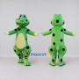 Custom Green and Black Spotted Frog Character Mascot Costume Adult Full Body Suit for School Events