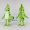 Custom Green and White Chameleon Character Mascot Costume Adult Full Body Suit for Wildlife Events Custom Green and White Chameleon Character Mascot Costume Adult Full Body Suit for Wildlife Events