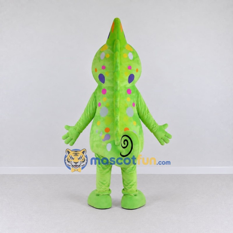 Custom Green and White Chameleon Character Mascot Costume Adult Full Body Suit for Wildlife Events Custom Green and White Chameleon Character Mascot Costume Adult Full Body Suit for Wildlife Events