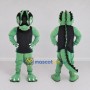 Custom Green and Black Lizard Character in a Shirt Mascot Costume Adult Full Body Suit for School Events