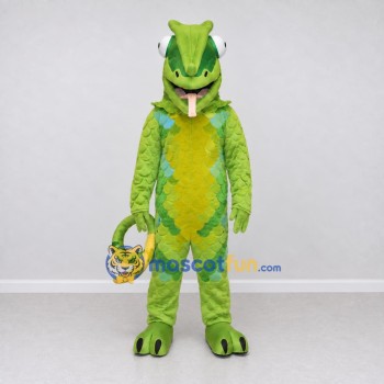 Custom Green and Yellow Chameleon Mascot Costume Adult Full Body Suit for Wildlife Events
