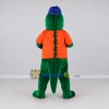Custom Green and Orange Crocodile in a Shirt and Cap Mascot Costume Adult Full Body Suit for School Events Custom Green and Orange Crocodile in a Shirt and Cap Mascot Costume Adult Full Body Suit for School Events