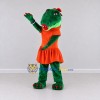 Custom Green and Orange Crocodile in a Dress Mascot Costume Adult Full Body Suit for School Events Custom Green and Orange Crocodile in a Dress Mascot Costume Adult Full Body Suit for School Events