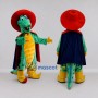 Custom Green and Red Crocodile in a Hat and Cape Mascot Costume Adult Full Body Suit for Theme Parties