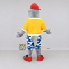 Custom Gray and Yellow Marine Animal Character in Casual Clothes Mascot Costume Adult Full Body Suit for Ocean Events Custom Gray and Yellow Marine Animal Character in Casual Clothes Mascot Costume Adult Full Body Suit for Ocean Events