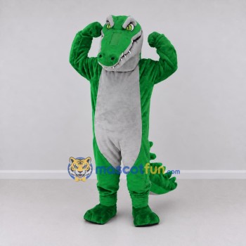 Custom Green and Gray Crocodile Mascot Costume Adult Full Body Suit for Wildlife Events Custom Green and Gray Crocodile Mascot Costume Adult Full Body Suit for Wildlife Events