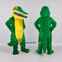 Custom Green and Yellow Fierce Crocodile Mascot Costume Adult Full Body Suit for Wildlife Events