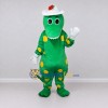 Custom Green and Yellow Dinosaur Character with a Hat Mascot Costume Adult Full Body Suit for School Events Custom Green and Yellow Dinosaur Character with a Hat Mascot Costume Adult Full Body Suit for School Events
