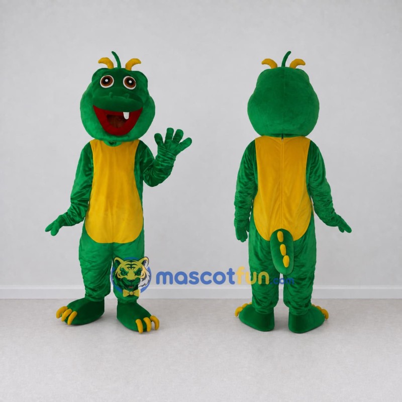 Custom Green and Yellow Dragon Character Mascot Costume Adult Full Body Suit for Theme Parties Custom Green and Yellow Dragon Character Mascot Costume Adult Full Body Suit for Theme Parties