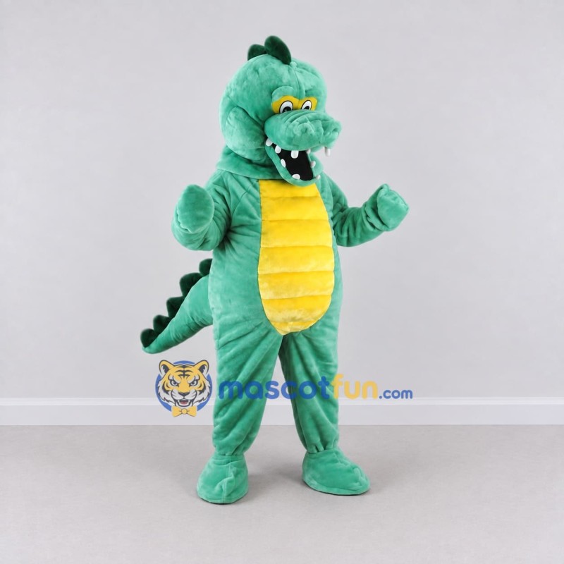 Custom Mint Green and Yellow Crocodile Character Mascot Costume Adult Full Body Suit for Wildlife Events Custom Mint Green and Yellow Crocodile Character Mascot Costume Adult Full Body Suit for Wildlife Events