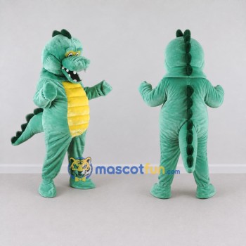Custom Mint Green and Yellow Crocodile Character Mascot Costume Adult Full Body Suit for Wildlife Events