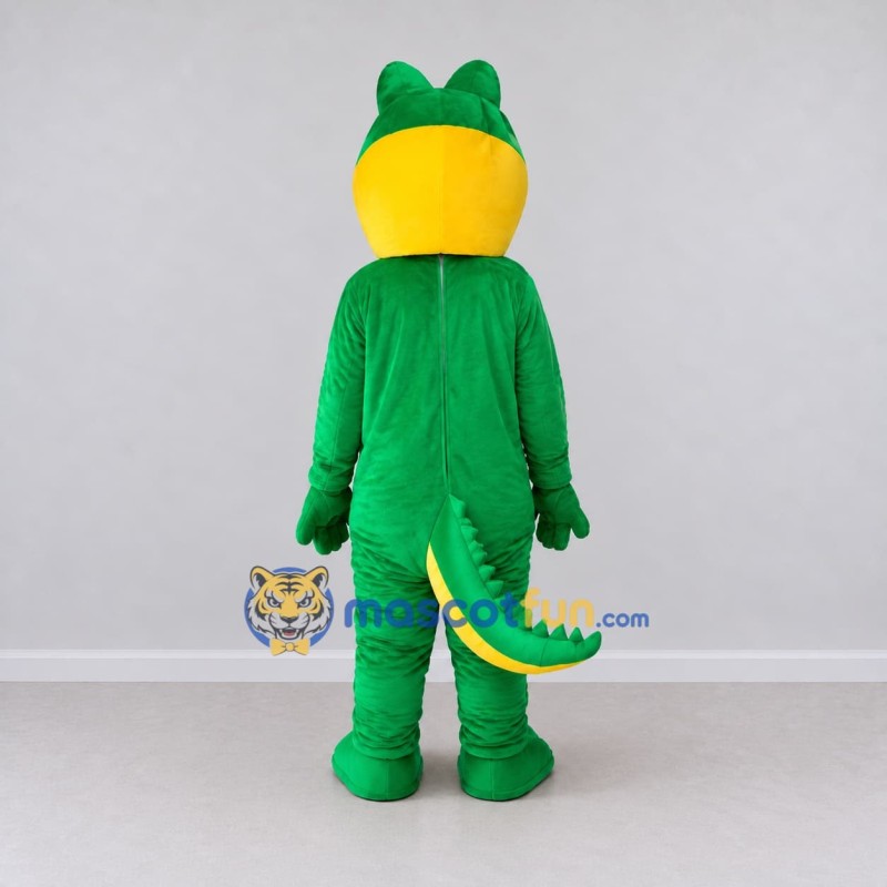 Custom Green and Yellow Crocodile Character Mascot Costume Adult Full Body Suit for Wildlife Events Custom Green and Yellow Crocodile Character Mascot Costume Adult Full Body Suit for Wildlife Events