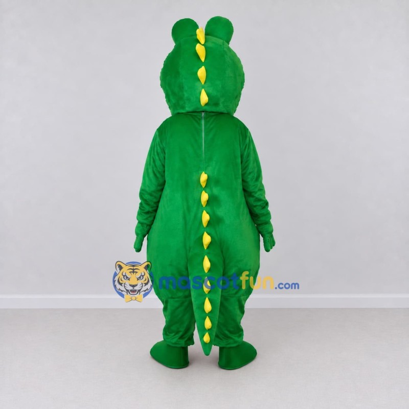 Custom Green and Yellow Crocodile Character Mascot Costume Adult Full Body Suit for Wildlife Events