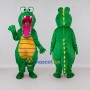 Custom Green and Yellow Crocodile Character Mascot Costume Adult Full Body Suit for Wildlife Events