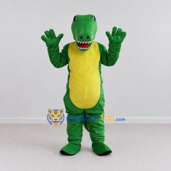 Custom Green and Yellow Dinosaur Character Mascot Costume Adult Full Body Suit for Dinosaur Events Custom Green and Yellow Dinosaur Character Mascot Costume Adult Full Body Suit for Dinosaur Events