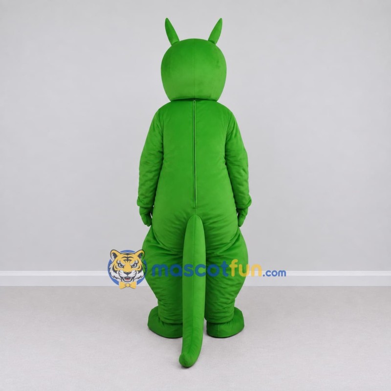 Custom Green and White Kangaroo Character with a Joey Mascot Costume Adult Full Body Suit for School Events Custom Green and White Kangaroo Character with a Joey Mascot Costume Adult Full Body Suit for School Events