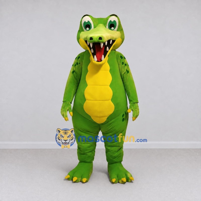 Custom Green and Yellow Dinosaur Character Mascot Costume Adult Full Body Suit for Dinosaur Events Custom Green and Yellow Dinosaur Character Mascot Costume Adult Full Body Suit for Dinosaur Events