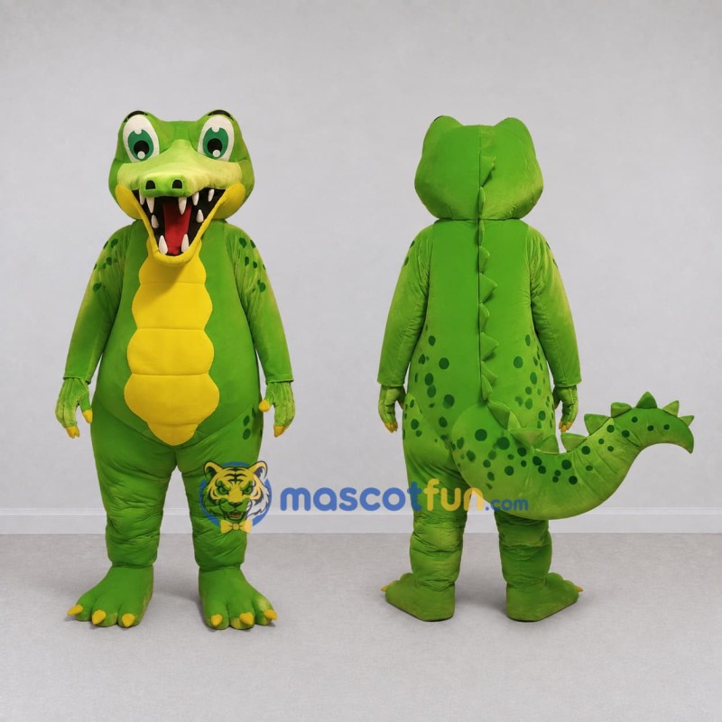 Custom Green and Yellow Dinosaur Character Mascot Costume Adult Full Body Suit for Dinosaur Events Custom Green and Yellow Dinosaur Character Mascot Costume Adult Full Body Suit for Dinosaur Events