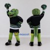 Custom Green and Black Crocodile Cheerleader Mascot Costume Adult Full Body Suit for Sports Events Custom Green and Black Crocodile Cheerleader Mascot Costume Adult Full Body Suit for Sports Events