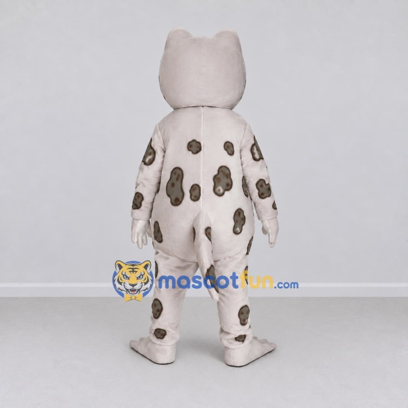 Custom Gray and White Spotted Gecko Character Mascot Costume Adult Full Body Suit for Wildlife Events
