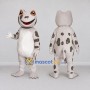 Custom Gray and White Spotted Gecko Character Mascot Costume Adult Full Body Suit for Wildlife Events