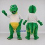 Custom Green and White Crocodile Character in a Shirt Mascot Costume Adult Full Body Suit for School Events