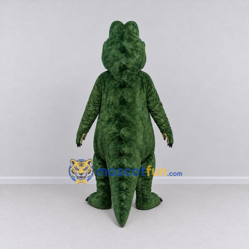 Custom Dark Green and Cream Crocodile Mascot Costume Adult Full Body Suit for Wildlife Events