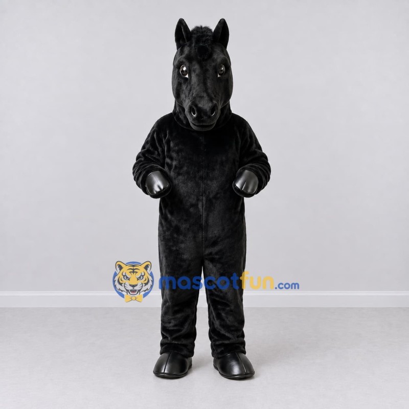 Custom Black Horse Mascot Costume Adult Full Body Suit for Farm Events Custom Black Horse Mascot Costume Adult Full Body Suit for Farm Events