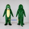 Custom Green and Yellow Crocodile Character Mascot Costume Adult Full Body Suit for Wildlife Events