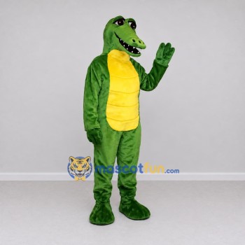 Custom Green and Yellow Crocodile Mascot Costume Adult Full Body Suit for Wildlife Events Custom Green and Yellow Crocodile Mascot Costume Adult Full Body Suit for Wildlife Events