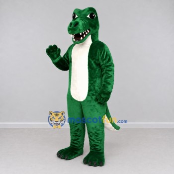 Custom Dark Green and White Crocodile Character Mascot Costume Adult Full Body Suit for Wildlife Events Custom Dark Green and White Crocodile Character Mascot Costume Adult Full Body Suit for Wildlife Events