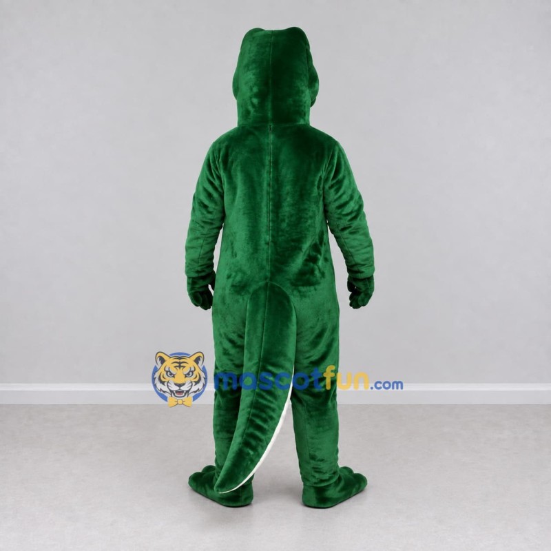 Custom Dark Green and White Crocodile Character Mascot Costume Adult Full Body Suit for Wildlife Events