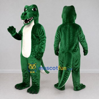 Custom Dark Green and White Crocodile Character Mascot Costume Adult Full Body Suit for Wildlife Events
