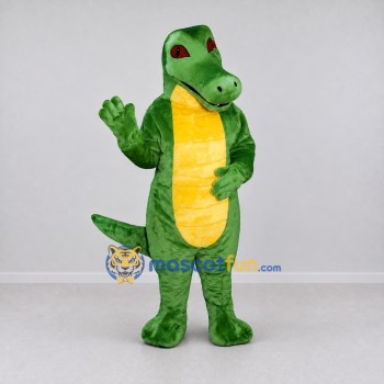 Custom Green and Yellow Crocodile Character Mascot Costume Adult Full Body Suit for Wildlife Events Custom Green and Yellow Crocodile Character Mascot Costume Adult Full Body Suit for Wildlife Events