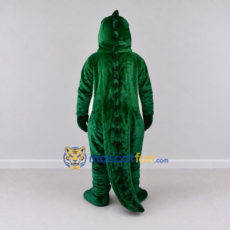 Custom Dark Green and White Dinosaur Character Mascot Costume Adult Full Body Suit for Dinosaur Events