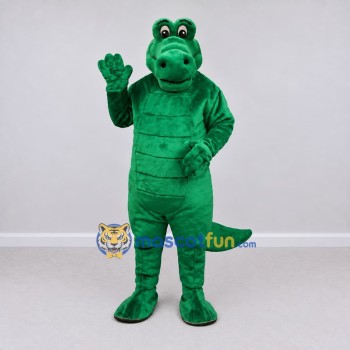 Custom Green Crocodile Character Mascot Costume Adult Full Body Suit for Wildlife Events Custom Green Crocodile Character Mascot Costume Adult Full Body Suit for Wildlife Events