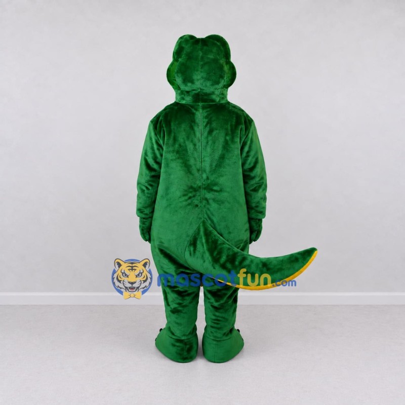 Custom Green and Yellow Crocodile Character Mascot Costume Adult Full Body Suit for Wildlife Events