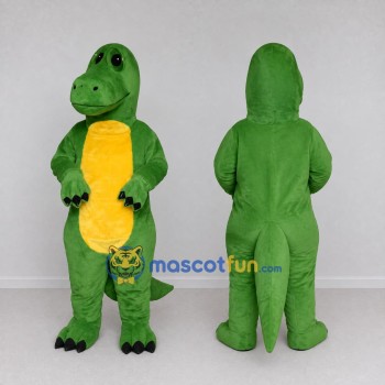 Custom Green and Yellow Dinosaur Character Mascot Costume Adult Full Body Suit for Dinosaur Events