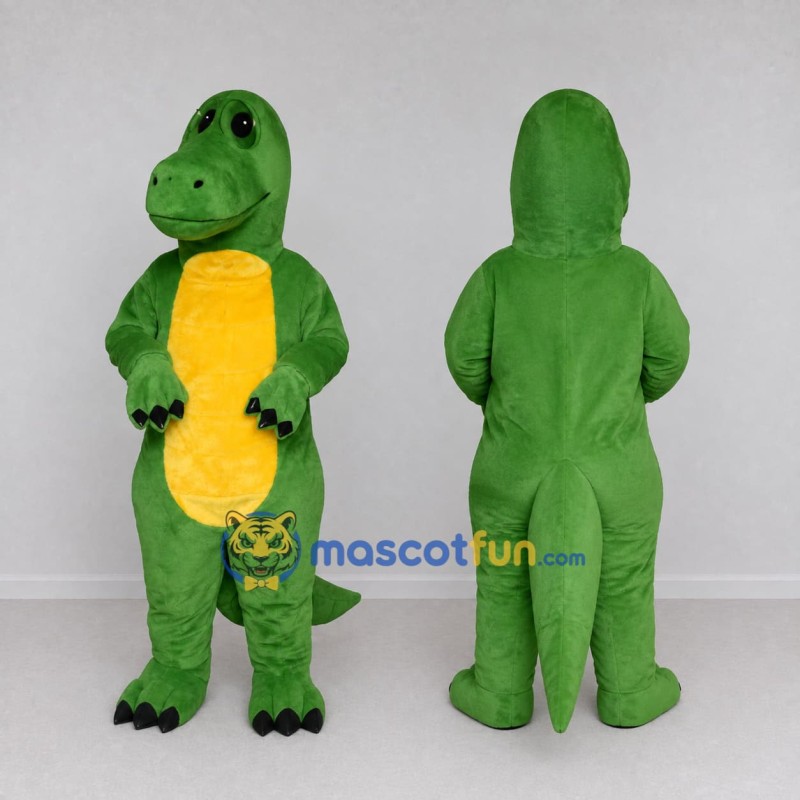 Custom Green and Yellow Dinosaur Character Mascot Costume Adult Full Body Suit for Dinosaur Events Custom Green and Yellow Dinosaur Character Mascot Costume Adult Full Body Suit for Dinosaur Events