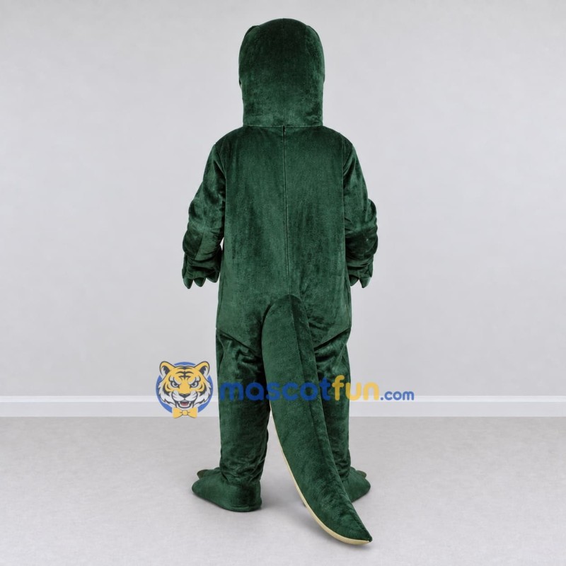 Custom Dark Green and Cream Tyrannosaurus Character Mascot Costume Adult Full Body Suit for Dinosaur Events Custom Dark Green and Cream Tyrannosaurus Character Mascot Costume Adult Full Body Suit for Dinosaur Events