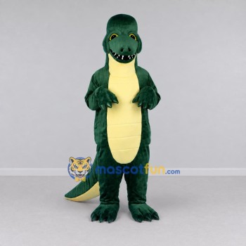 Custom Dark Green and Yellow Tyrannosaurus Character Mascot Costume Adult Full Body Suit for Dinosaur Events