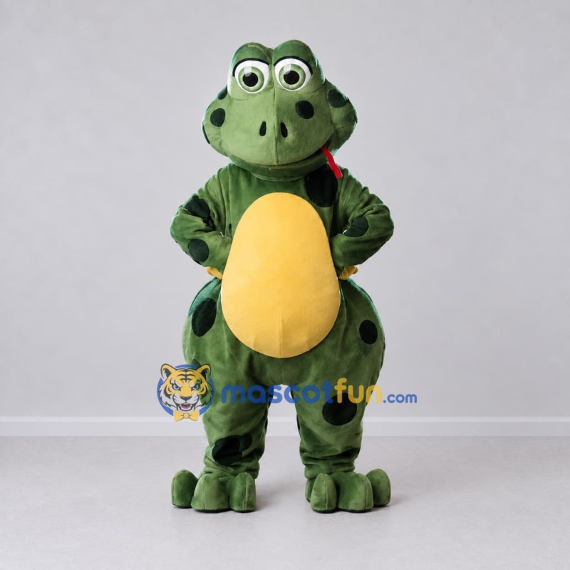Custom Green and Black Spotted Frog Character Mascot Costume Adult Full Body Suit for Frog Events Custom Green and Black Spotted Frog Character Mascot Costume Adult Full Body Suit for Frog Events